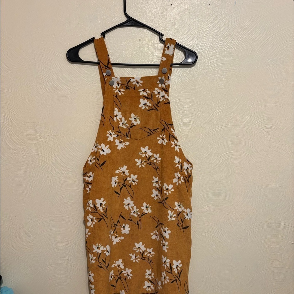 Listicle Tan Floral Midi Dress